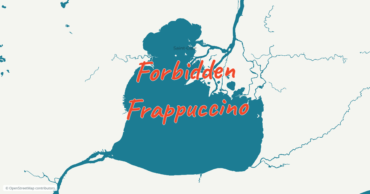 Map of Saint Clair renamed "Forbidden Frappuccino".