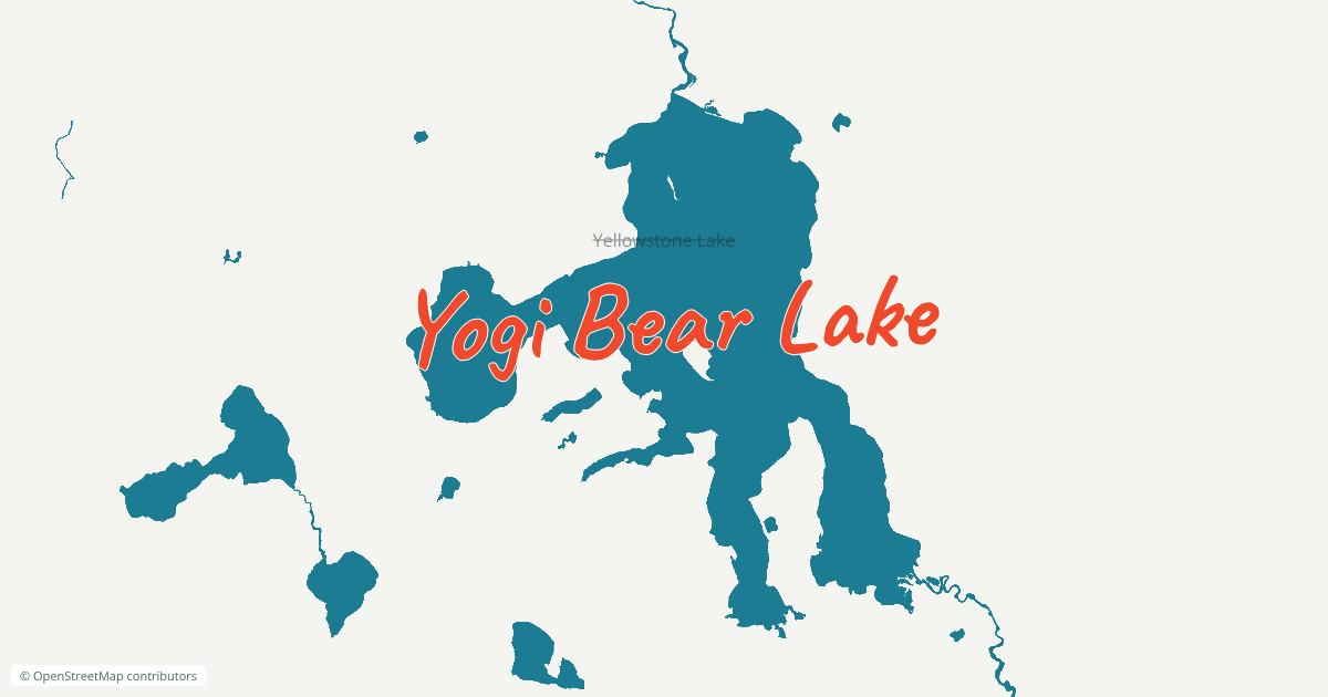 Map of Yellowstone Lake renamed "Yogi Bear Lake".